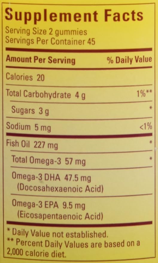 Nature Made Fish Oil Adult Gummies - Orange Lemon &amp Strawberry Banana 90 Ct Pack of 2