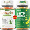 NEVISS Sugar Free L-Theanine Calm Gummies 120 Counts + Sugar Free 5-HTP Gummies 120 Counts