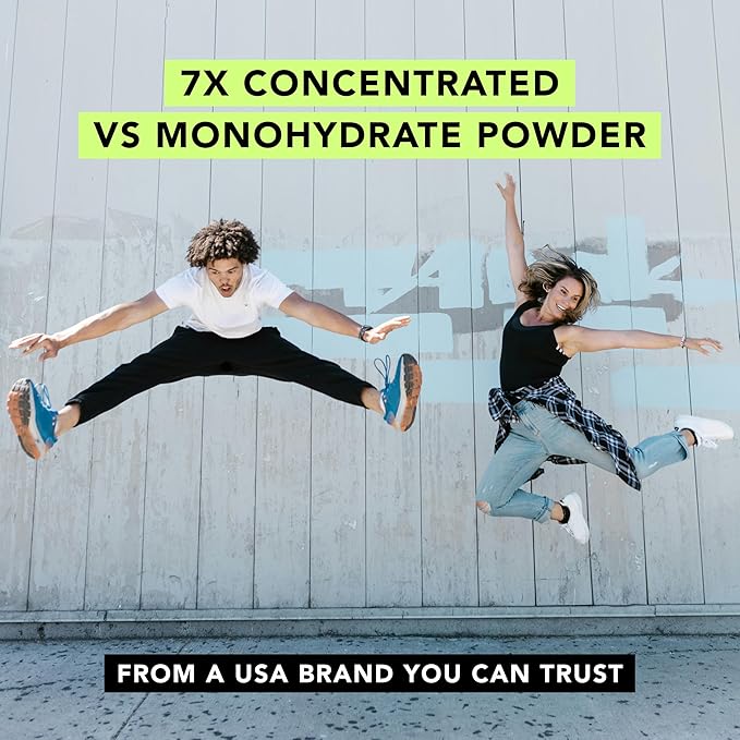 AMANDEAN Creatine HCl Pills. American Made CON-CRET. 120 Capsules. 7X Concentrated vs Monohydrate Powder. No Bloat. Muscle Energy Cognitive Recovery Support for Men &amp Women. Gluten Free Non-GM