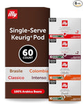 illy Coffee K Cup Pods for Keurig Machines Classico Intenso Brasile &amp Colombia Single Origin Medium Roasts 100% Arabica Premium Italian Coffee 10 Count 6 Variety Pack