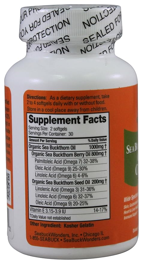 Seabuck Wonders: Sea Buckthorn Omega 7 Complete 60 sgels (2 Pack)