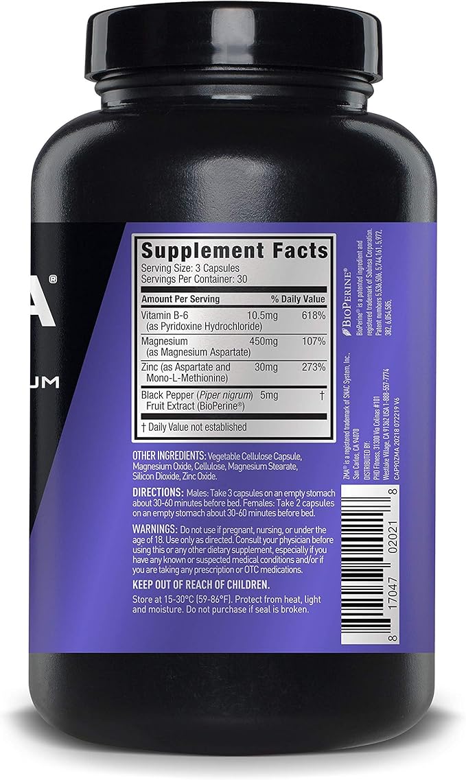 ZMA JYM Zinc &amp Magnesium Supplement - Zinc Magnesium and Vitamin B6 YM Supplement Science 90 Vegetarian Capsules (Pack of 2)