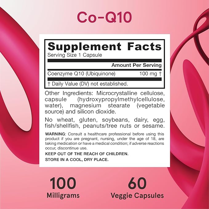 Jarrow Formulas Co-Q10 100 mg - Antioxidant Support for Mitochondrial Health Cellular Energy Production &amp Healthy Cardiovascular Function - 60 Veggie Capsules - Non-GMO - Gluten Free