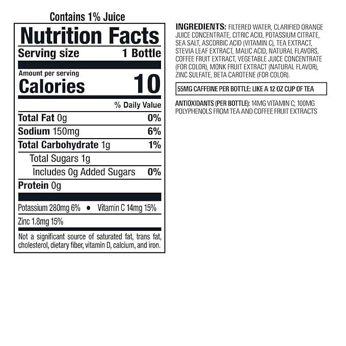 Bai Antioxidant Infused Water Beverage Costa Rica Clementine with Vitamin C and No Artificial Sweeteners 18 Fluid Ounce Bottle 12 Pack