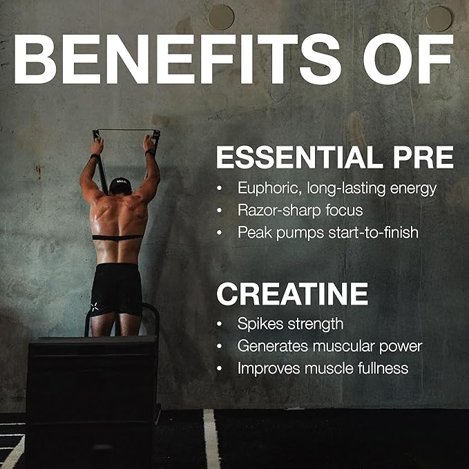 RAW Nutrition Creatine Monohydrate &amp Blue Raspberry Pre-Workout Powder Bundle