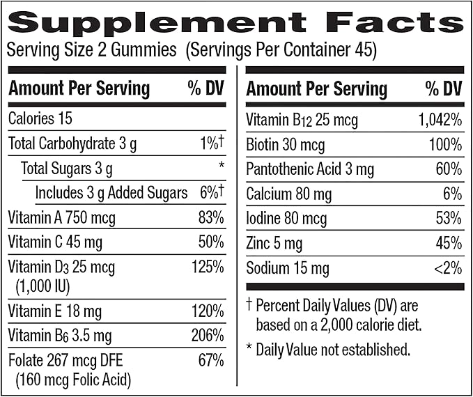 Centrum MultiGummies Gummy Multivitamin For Women 50 Plus With Vitamin D3 B6 And B12 Multivitamin/Multimineral Supplement - 90 Count