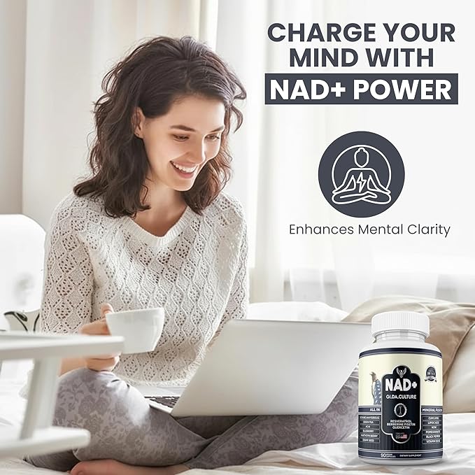 NAD+ Resveratrol Supplement for Energy Cellular Health &amp Healthy Aging – High Potency NAD Plus Capsules for Men &amp Women – Antioxidant Support (60 Count (Pack of 1))
