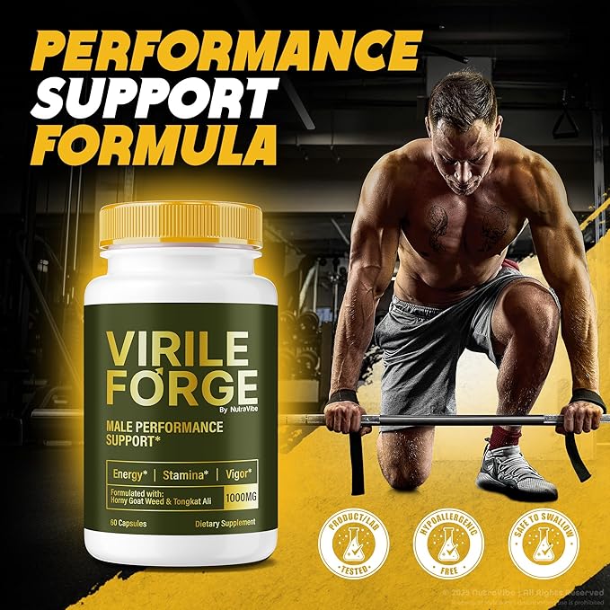 Virile Forge for Men - Original and Comprehensive Male Formula Powerful Blend for Peak Performance Lasting Endurance and Energy Premium Support VirileForge Pills (60 Capsules)