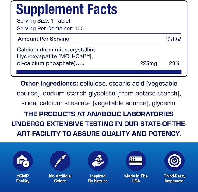 Remineralizing Calcium Hydroxyapatite Supplement - Clinical Formula Osteo Bone Health Supplement for Women &amp Men with Bioavailable Calcium Phosphate MHCC Complex for Density &amp Strength - 100 S