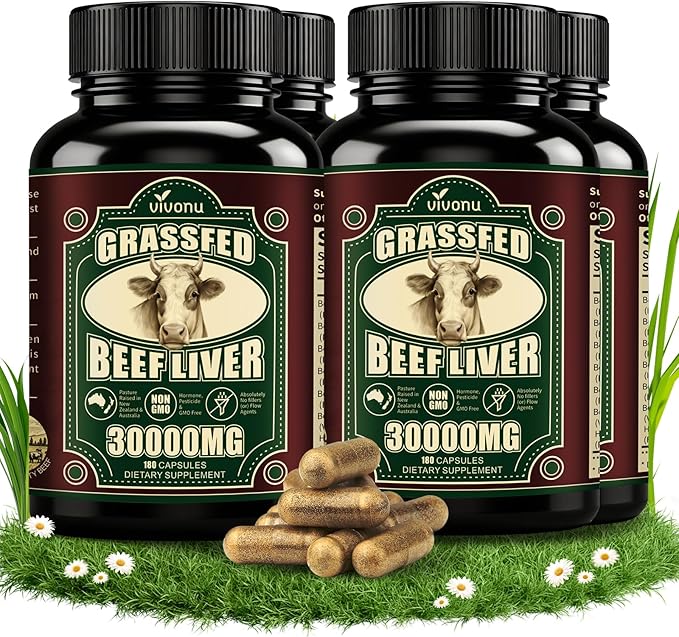 VivoNu Beef Organ Supplement for Women - Beef Liver Kidney Pasture Raised in New Zealand - No Fillers or Flow Agents (720 Capsules)