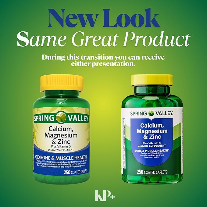 Calcium Magnesium Zinc Plus Vitamin D3 Dietary Supplement 250 Count (Pack of 2)
