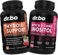 Thyroid Support &amp Myo-Inositol &amp D-Chiro Inositol Supplement Capsules - Natural Support for Metabolism Mood &amp Energy - 40:1 Ratio Hormone Balance for Women Menstrual Cycle Female Health