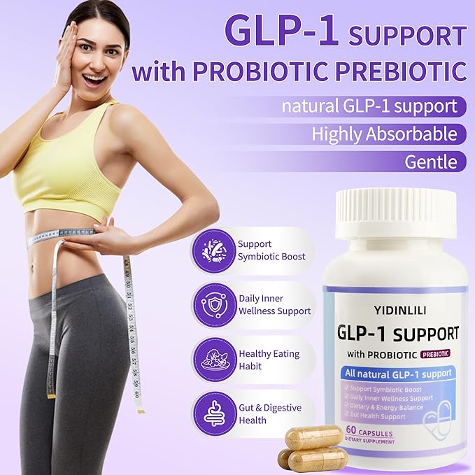 GLP-1 Supplement for Women and Men Metabolic Support GLP1 Naturally with Probiotic and Prebiotic 60 Capsules