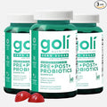 Goli Zero Sugar Pre Pro Postbiotic Gummies 60 Count Each (3 Pack 180 Total) - Worlds First 3-in-1 with DE111 XOS MCC1849 - No Sugar Alcohols - Vegan Keto-Friendly Non-GMO