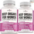 NEW AGE Beef Organ Supplement for Women - Beef Liver Kidney Heart and Uterus Tissue Supports Women's Overall Energy and Health - Pasture Raised Grass Fed - No Fillers - 120 Capsules