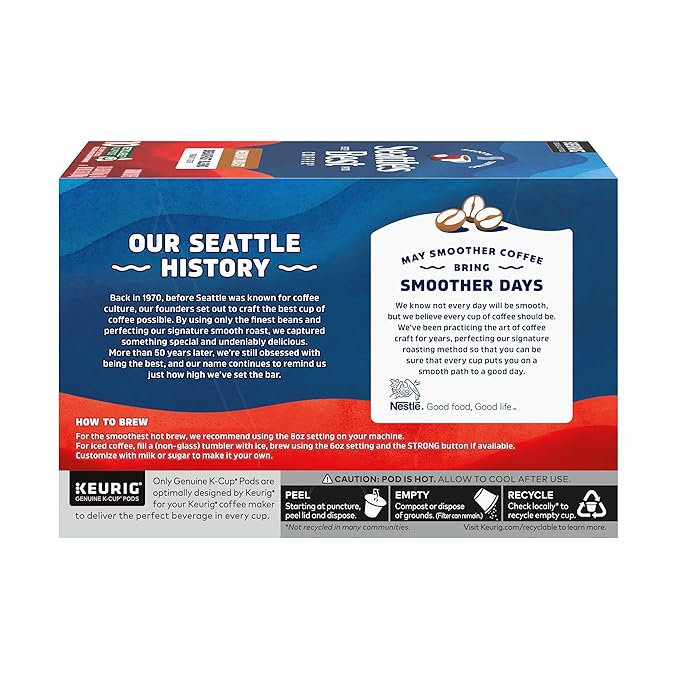 Seattle’s Best Coffee Medium Roast K-Cup Coffee Pods Breakfast Blend 100% Arabica 6 Boxes (60 Pods Total)