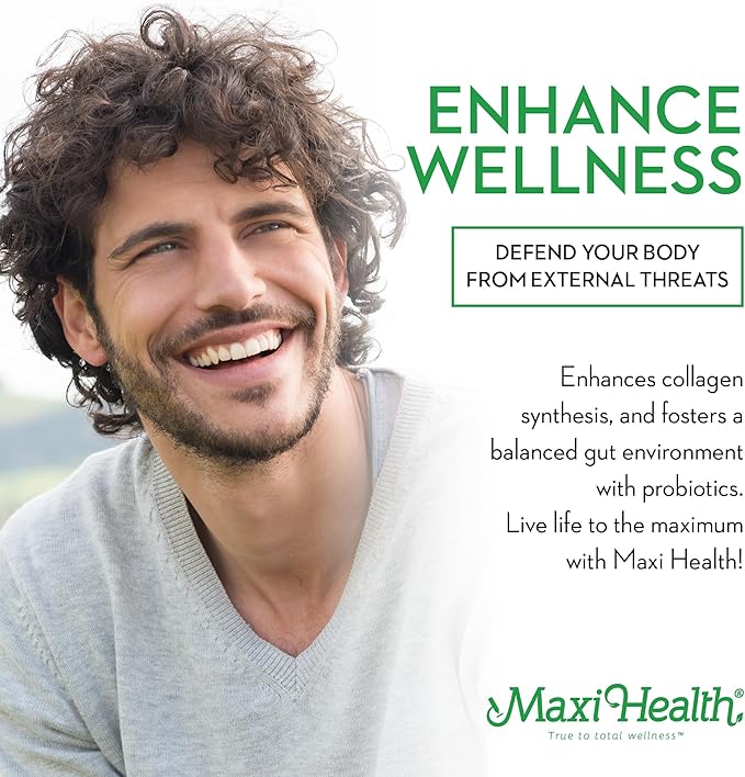 Maxi Health Lysine Complex with Probiotics - L-Lysine 1000mg for Protein Synthesis Canker Sores and Skin – 60 Capsules