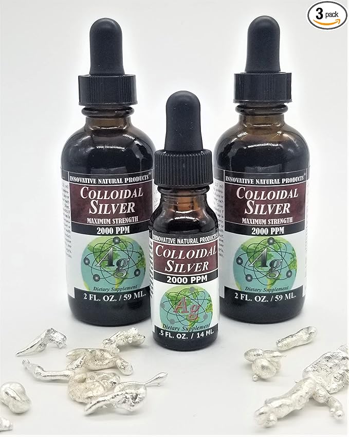 Colloidal Silver 2000 PPM Buy Two 2 OZ GET ONE Trial Size (1/2 oz) Free by Innovative Natural Products