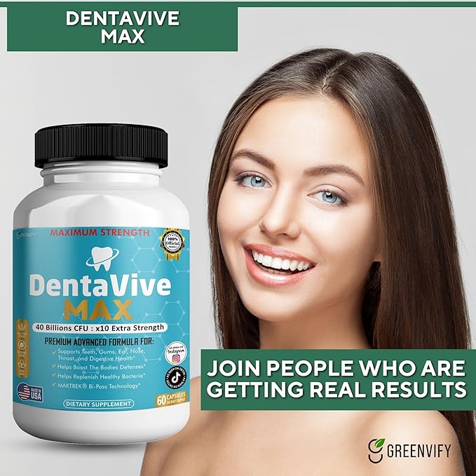 DentaVive Max Probiotic Supplement 40 Billion CFU 60 Capsules Premium Oral Health Support for Teeth Gums Digestive Health (2)
