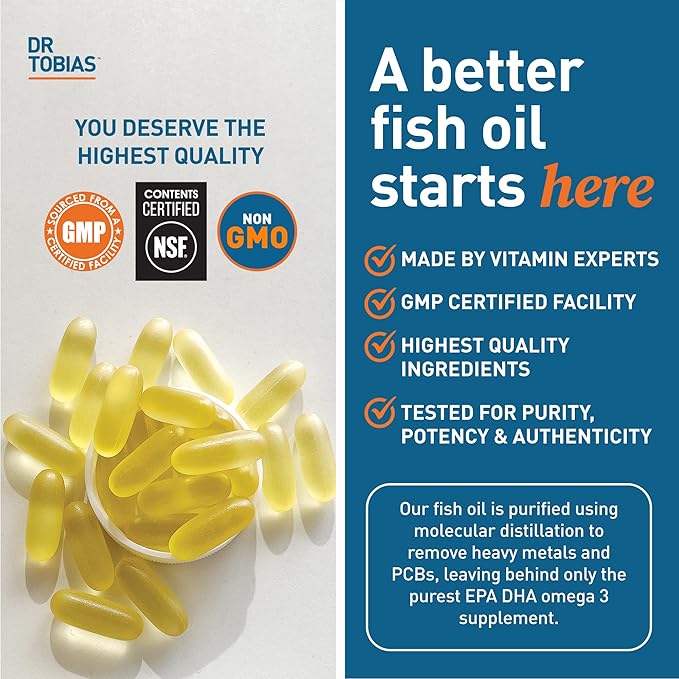 Dr. Tobias Vegan Omega 3 Algae Oil and Omega 3 Fish Oil 2 Options for Comprehensive Fatty Acid Support Non-GMO
