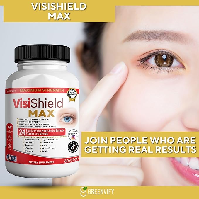 VisiShield Max Eye Health Supplement 24 Premium Vision Vitamins and Minerals 60 Capsules (2)