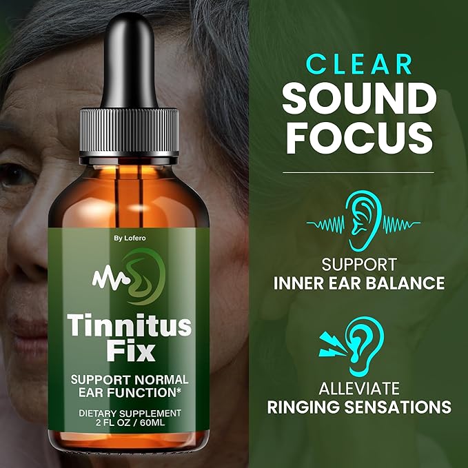 (2 Pack) Tinnitus Fix Drops TinnitusFix Liquid Supplement Premium Ear Support Formula Natural Comfort Relief Vitamins Ringing Ears Health Beauty Wellness Inner Balance Hearing Care Clarity (4 oz)