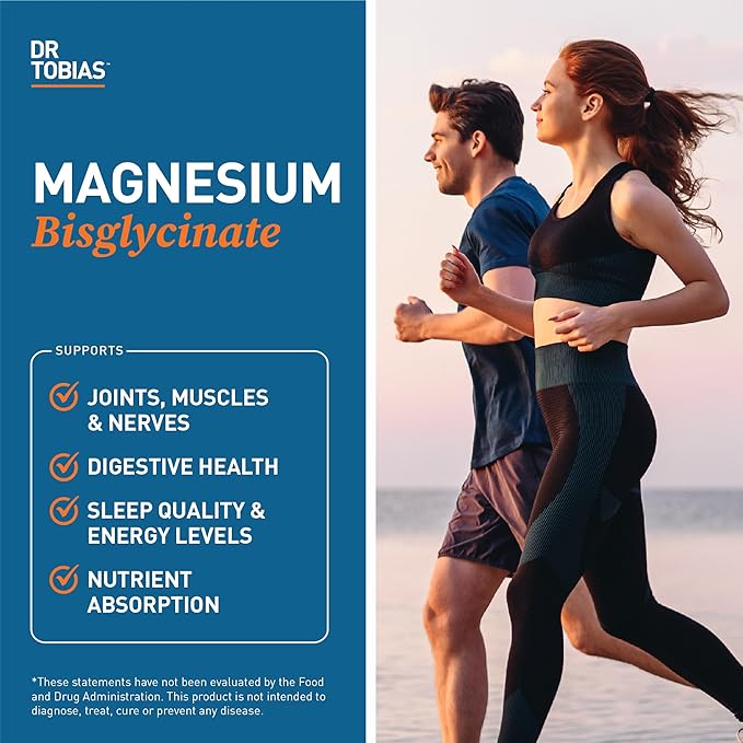 Dr. Tobias Magnesium Bisglycinate - High Absorption Magnesium Buffered Chelate Complex 200 mg per Capsule | Supports Energy Muscle Bone &amp Joint Health - Non-GMO Magnesium Supplement 120 Capsule