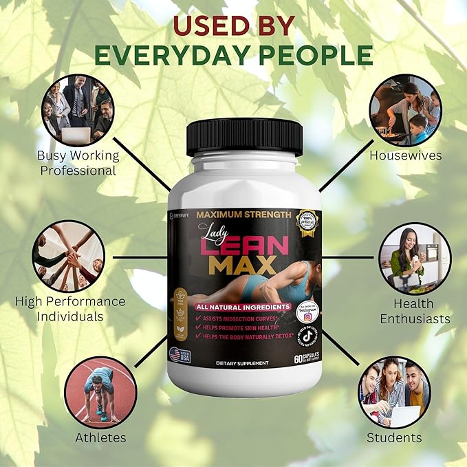 Lady Lean Max Dietary Supplement 60 Capsules 30-Day Supply All Natural Ingredients (2)