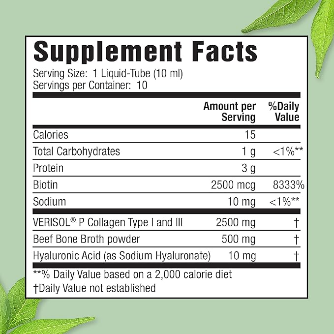 Applied Nutrition Liquid Collagen + Hyaluronic Acid - 10 Liquid Tubes Pack of 3 - Skin &amp Nail Restoration - Mixed Berry Flavor - 30 Servings