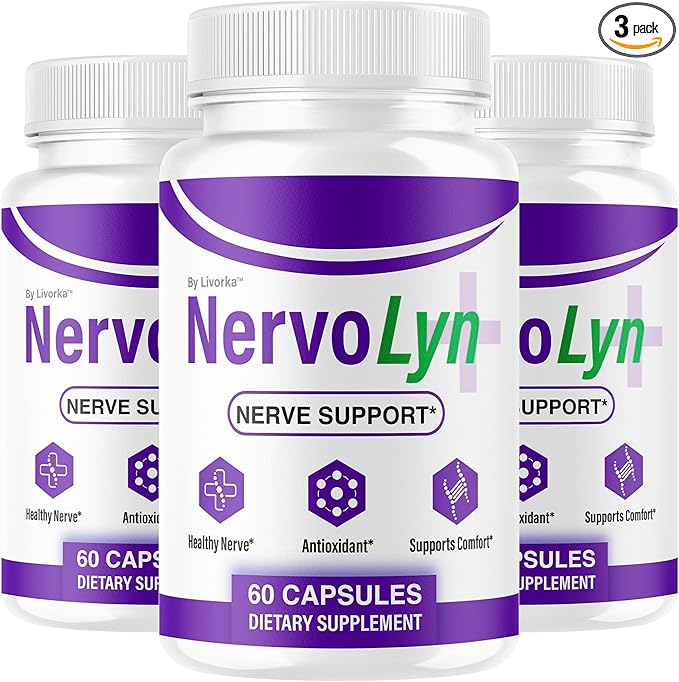 (3 Pack) NervoLyn Capsules - Official Nervo Lyn Advanced Supplement Formula Nerve Health Natural NervoLyn Brain &amp Memory Focus Vitamins Suppor for Overal Health &amp Wellness 180 Capsules for 3