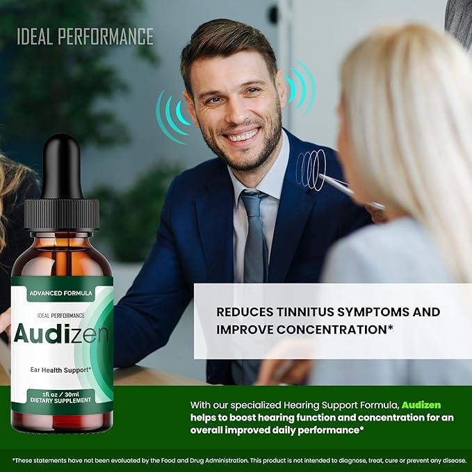 Audizen Tinnitus Drops Official Audizen Tinnitus Relief for Ringing Ears Advanced Ear Health Support Supplement Liquid Drops All Natural for Healthy Ringing Ear Audi Zen Droppers Reviews (2 Pack)