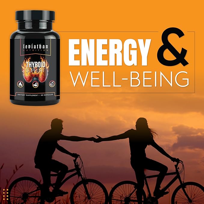 Leviathan Thyroid Support | Energy &amp Thyroid Health &amp Iodine Supplement Selenium Zinc Manganese Copper L Tyrosine Guggul Support for Women &amp Men