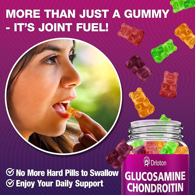 2-Pack 3000mg Glucosamine Chondroitin Gummies with MSM &amp Elderberry Joint Supplements for Women Men Extra Strength Joint Нealth Flеxibility Αntioxidant Immunе Support Supplement Gummy 120Gum