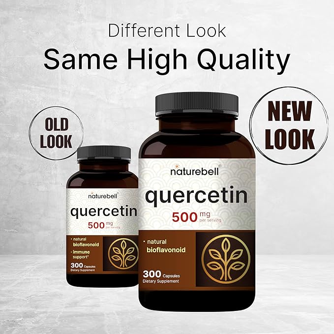 NatureBell Quercetin 500mg - 240 Capsules - Ultra Strength Supplement for Healthy Immune Support* - Quercetin Dihydrate from Sophora Japonica - Bioavailable Form