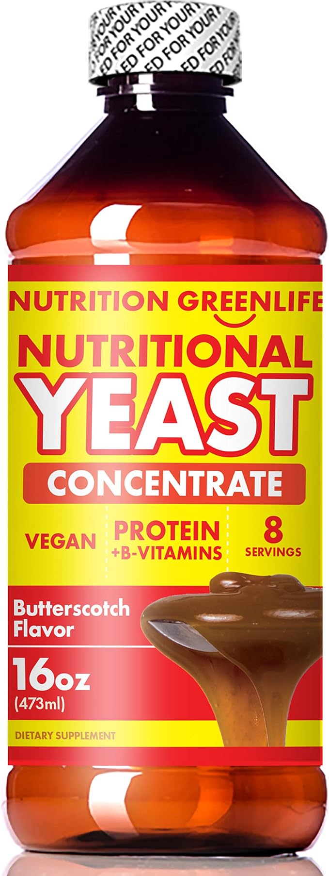 Nutritional Yeast Concentrate by Nutrition Greenlife (16 fl oz) with Vitamin B-12 Beta Glucan Amino Acids | Butterscotch Flavor