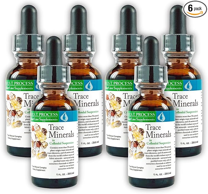 Morter Trace Minerals in Colloidal Suspension (6 Pack) Morter HealthSystem Best Process Alkaline — Nutrient Dense Trace Elements Fulvic Minerals &amp Amino Acids