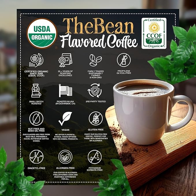The Bean Organic Coffee Company Caramel Medium Roast Whole Bean Coffee 16-Ounce Bag