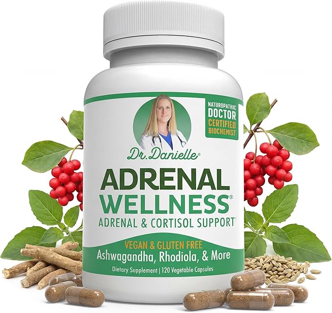 Adrenal Wellness Ashwagandha &amp More - Organic Mind Body Support by Dr. Danielle 120 Capsules