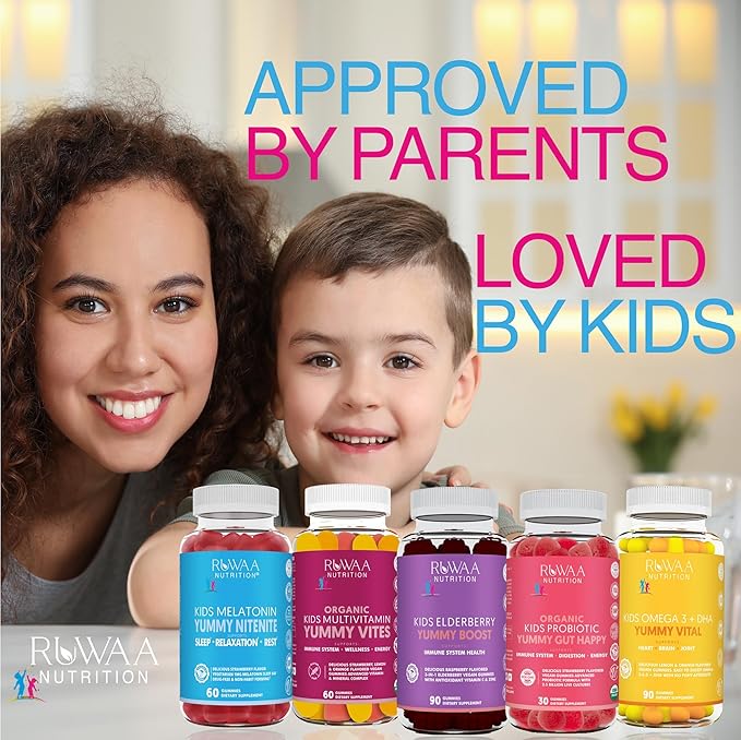 RUWAA NUTRITION Omega 3 DHA Plant-Based 3 6 9 + Vitamin C: Immune Support Heart Brain Eye &amp Joint Supplement Vegetarian Gluten Free Non-GMO 90 Gummies (1)