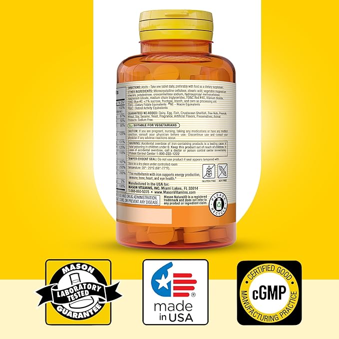 MASON NATURAL Glucosamine Chondroitin &amp Daily Multi Vitamin Bundle with DHA Omega-3 Iron B-Complex &amp Calcium – May Support Joint and Immune Health