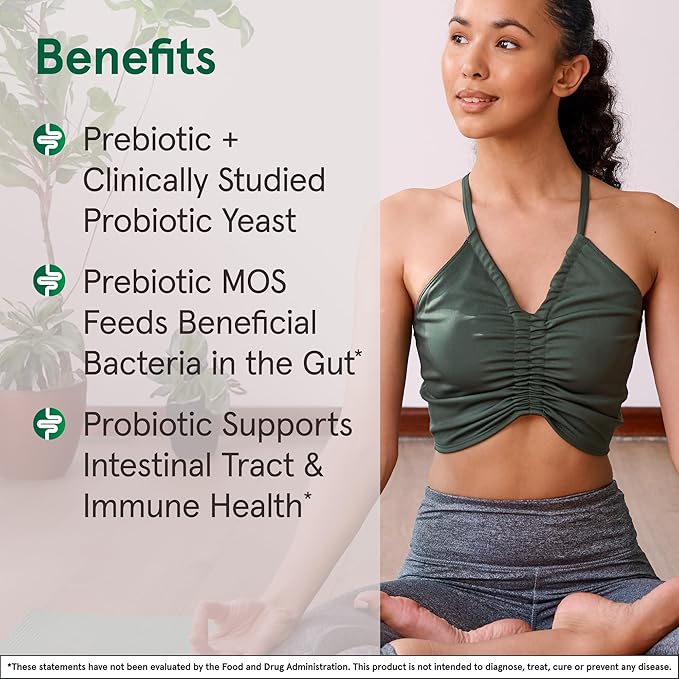 Jarrow Formulas Saccharomyces Boulardii + MOS Probiotics for Digestive Health and Intestinal Tract Support - 5 Billion CFU Per Serving - 180 Delayed Release Caps - Probiotic + Prebiotic - 180 Servings