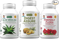 ANDREW LESSMAN Complete Digestion Kit – 270 Capsules – 3-Product Bundle: 90 Capsules Each of Digest Assure Aloe Vera-200 and Friendly Flora Probiotic for Targeted Support to the Digestive System