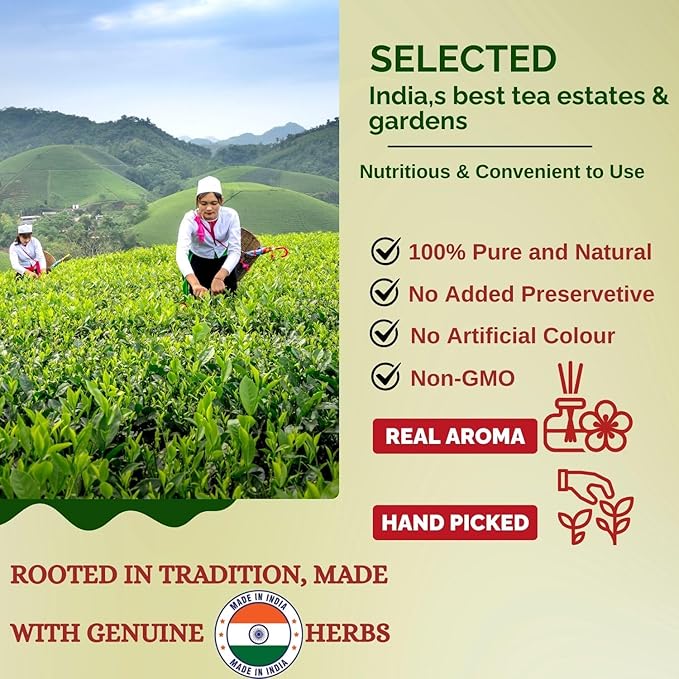 KRIHAN Organic Arjuna Herbal Tea (Terminalia Arjuna) – 40 Tea Bags | Natural Cardiovascular &amp Blood Pressure Support | Caffeine-Free Non-GMO Plant-Based Arjun ki Chaal For Heart Health Tea 80g