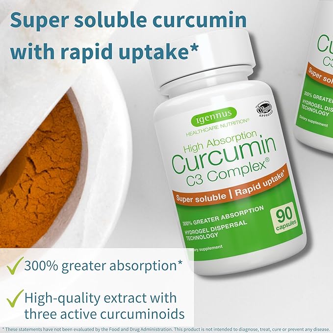 Multivitamin &amp Minerals for Men + High Absorption Curcumin C3 Complex Vegan Bundle Sustained Release Advanced Multivitamin + 300% Greater Absorption Curcuminoids with Rapid Uptake by Igennus
