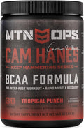MTN OPS BCAA Powder 2:1:1 Amino Acids Supplement Powder for Rapid Muscle Recovery &amp Repair with Zero Sugar &amp Gluten Free - 30-Servings Tropical Punch Cameron Hanes Keep Hammering Series