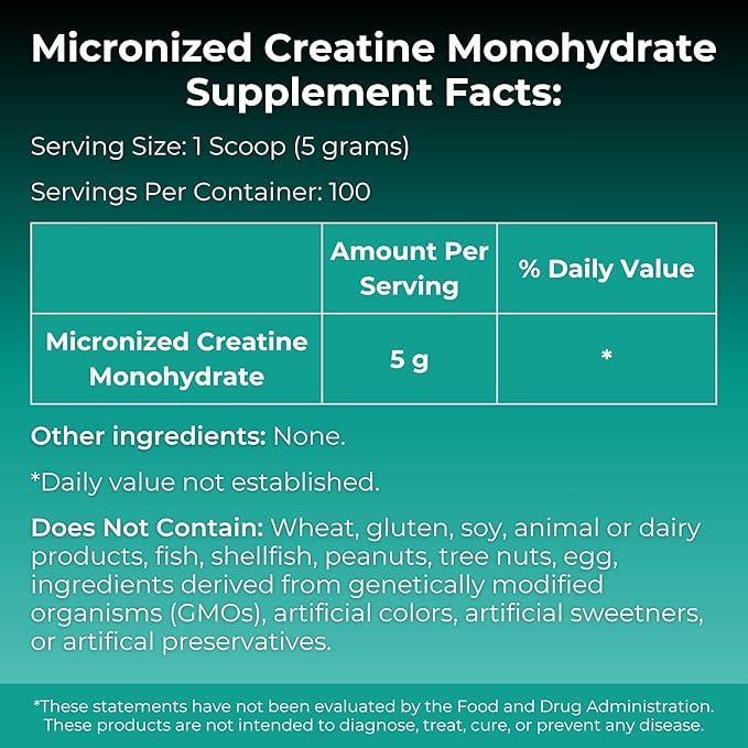 MYOXCIENCE Micronized Creatine | Supports Muscle Performance Lean Body Mass &amp Cognition | 100 Servings