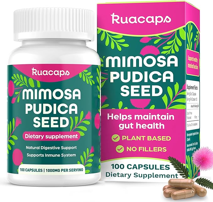 Mimosa Pudica Seed Capsules 1000mg – Natural Digestive Support – Gluten-Free Non-GMO – 100 Caps – Plant-Based Supplement