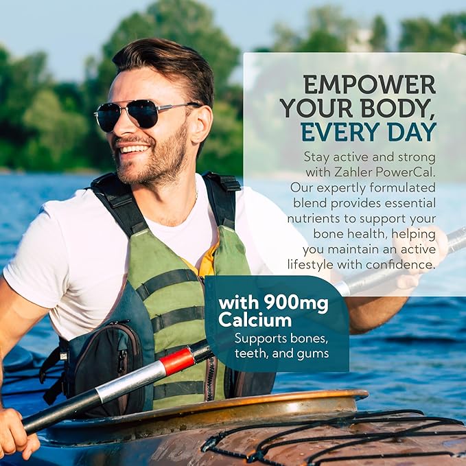 Zahler PowerCal - Calcium D3 K2 Magnesium Supplement - Teeth Gums &amp Bone Strength Support - Kosher Bone Health Calcium Supplement for Women &amp Men with Vitamin D3 K2 and Magnesium (120 Capsule
