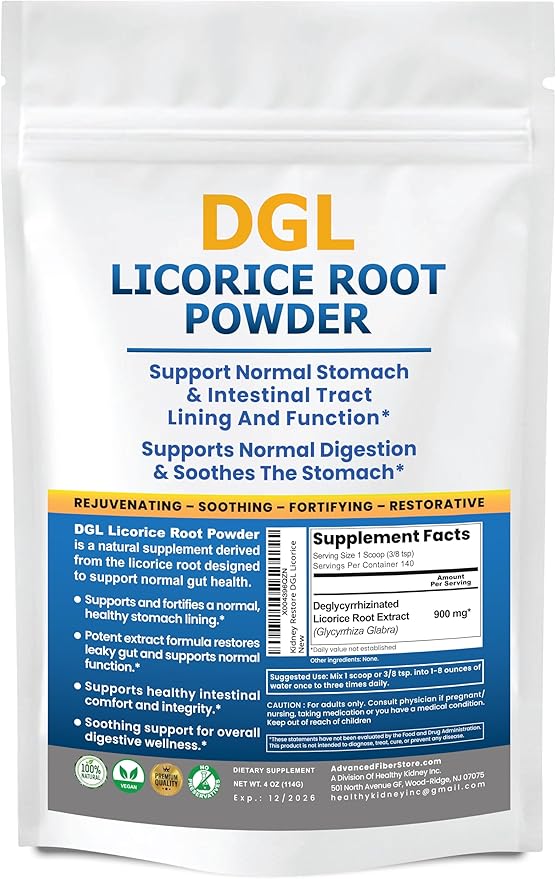 Advanced Acacia Fiber Powder Bundle 2.5 Ibs (40oz) Soluble Fiber Leaky Gut Repair Powder + DGL Licorice Supplement: Stomach Relief Leaky Gut Repair DGL Powder for Digestive Restoration Acid Relief