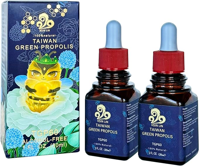 Taiwan Green Propolis High Concentration Propolin &gt 60mg/ml Nutrient-Rich Antioxidant (Pack of 2)